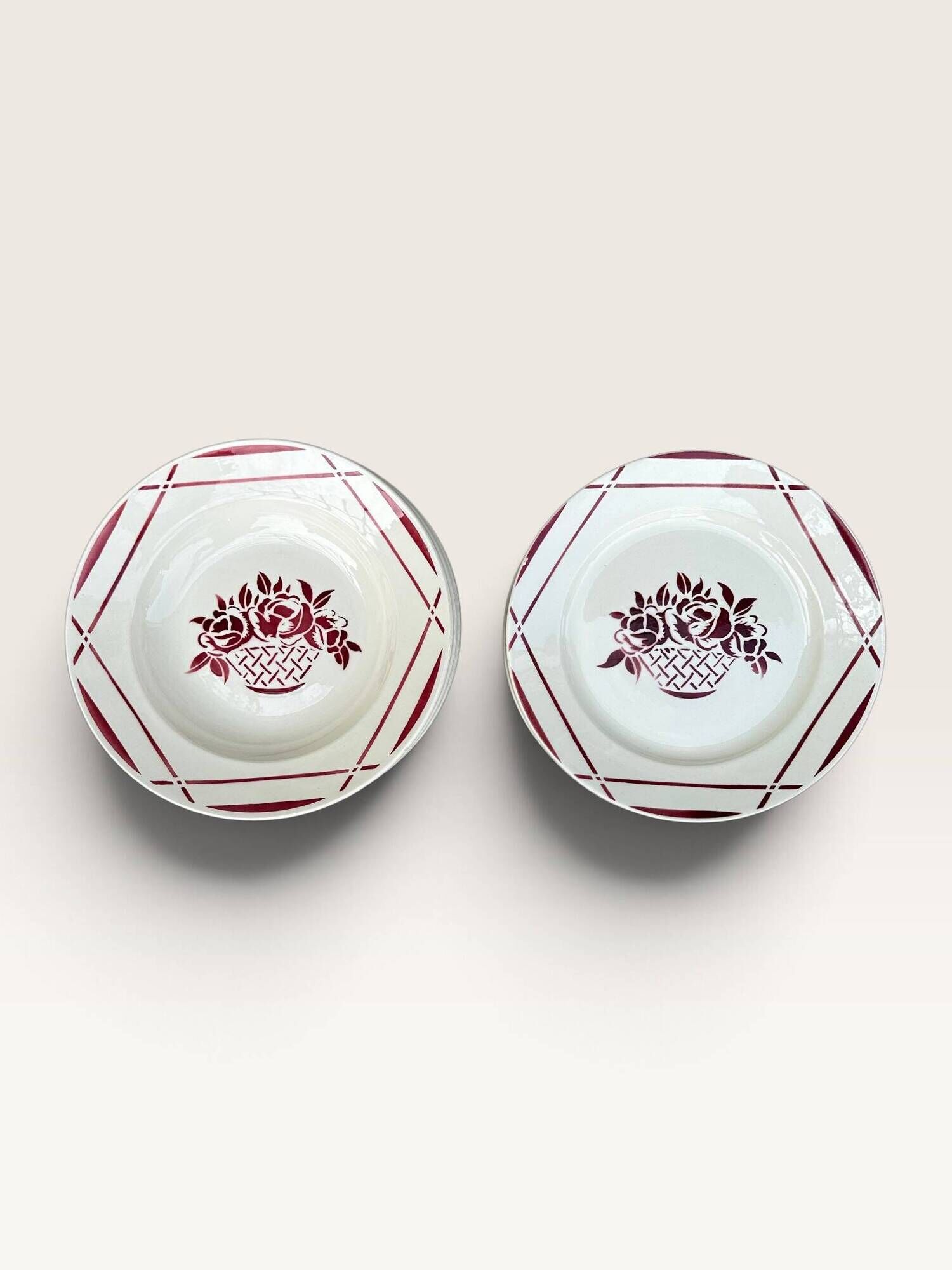 Set of 11 deep plates Badonviller, model Armor