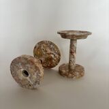 Pair of marble candlesticks