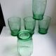 Set of 5 green art deco water glasses 30s-40s