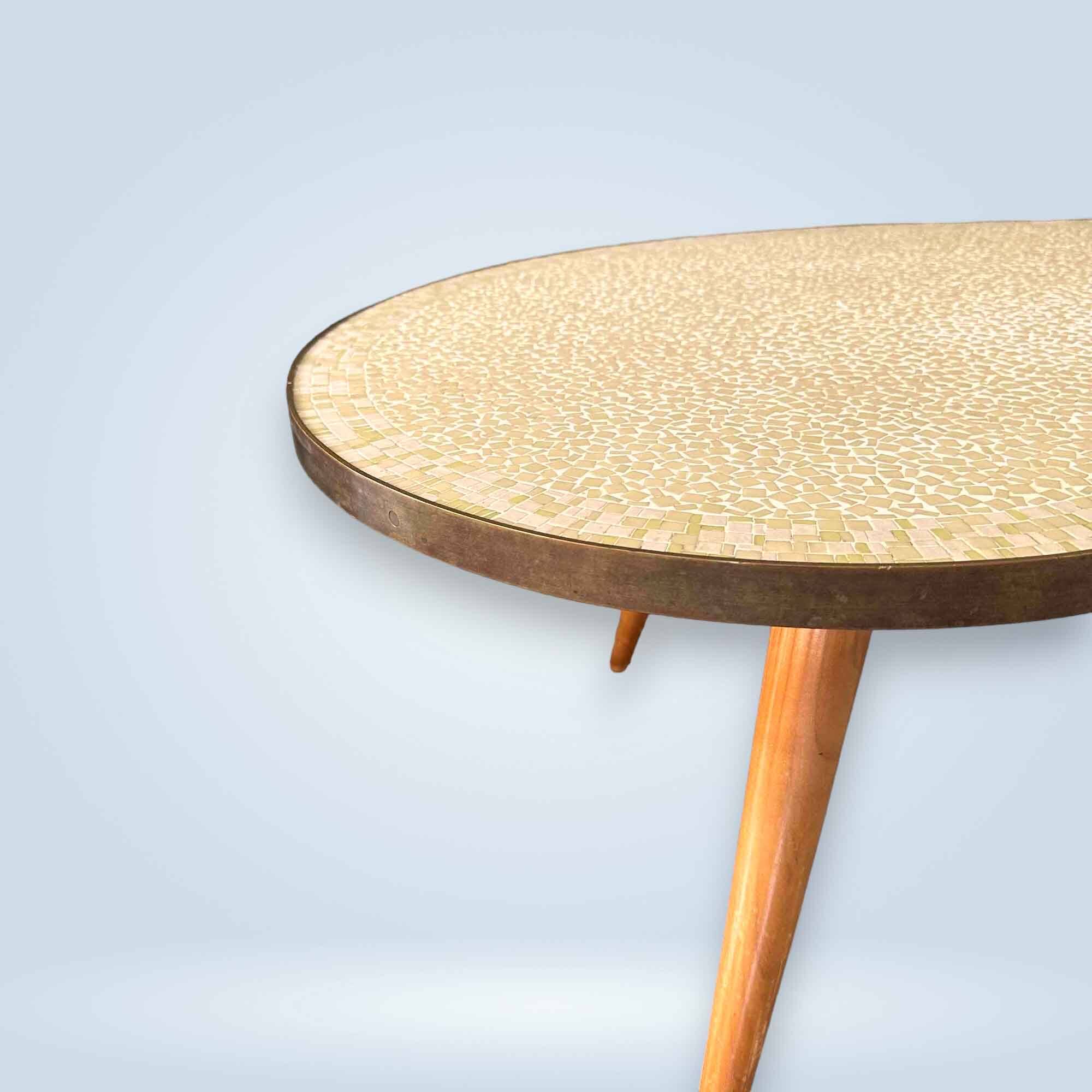 Kindey Shaped Coffee Table with Mosaic Tiles