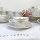 Vintage tea set in golden white porcelain CHAUVIGNY LIMOGES
