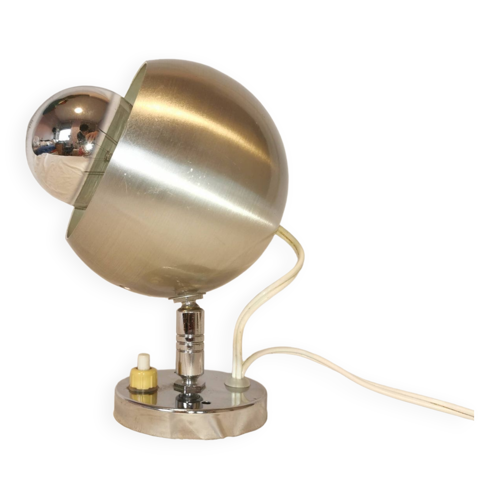 Lampe spot Eyeball aluminium brossé, 1970
