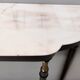 Vintage black lacquered beech console with a portuguese pink marble top, italy