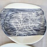 9 different enameled lava plates, 50s/60s signed gd orlat