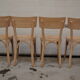 4 chaises baumann vintage en bois brut