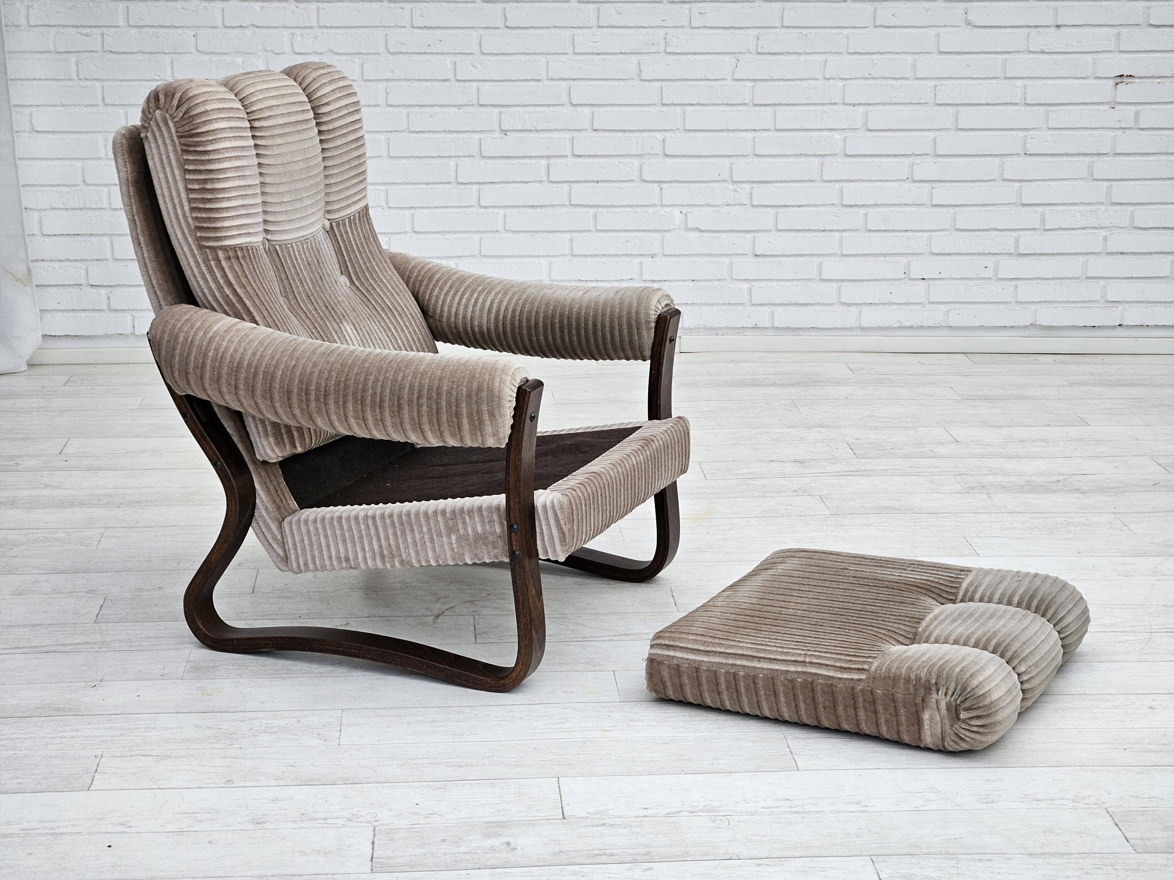1970s, Danish lounge chair, original very good condition, corduroy.