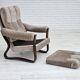 Années 1970, chaise longue danoise, très bon état d'origine, velours côtelé.