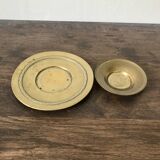 Duo of brass pockets or candle holders