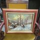 B Franco: Oil on panel depicting a snowy landscape featuring a character.