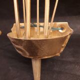 Pair sconces metal dore décor stars Lunel vintage 1950