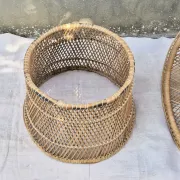 Vintage woven rattan/basket barrel chair