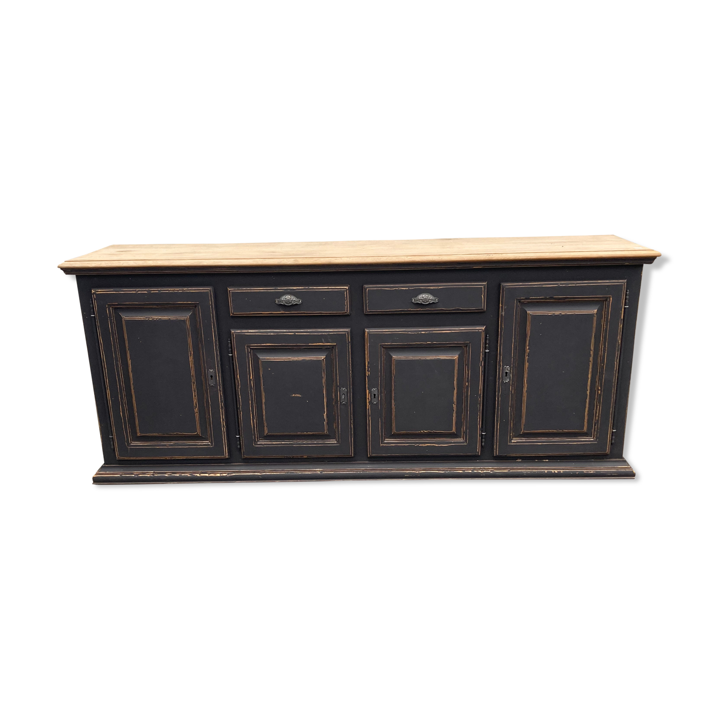 Old cabinet 4 doors 2 drawers in solid oak