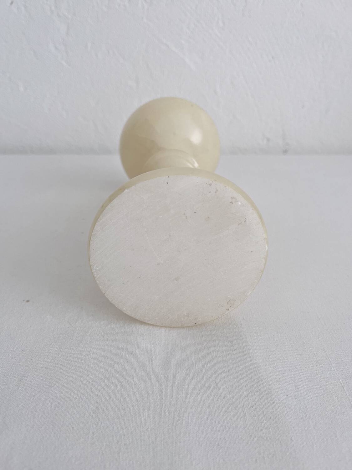 Vintage alabaster-style resin candlestick holder