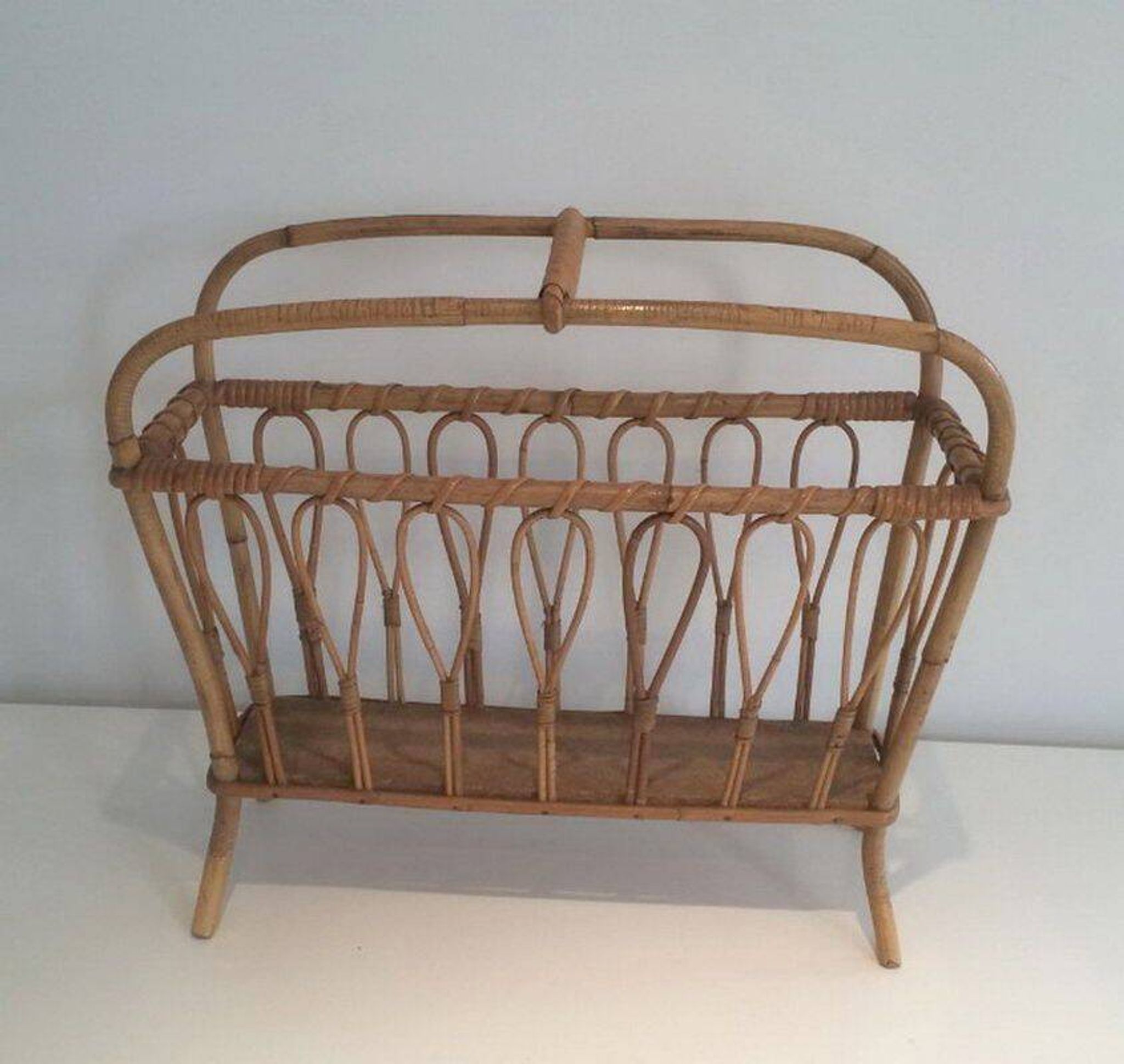 Rattan magazine rack
