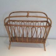 Rattan magazine rack