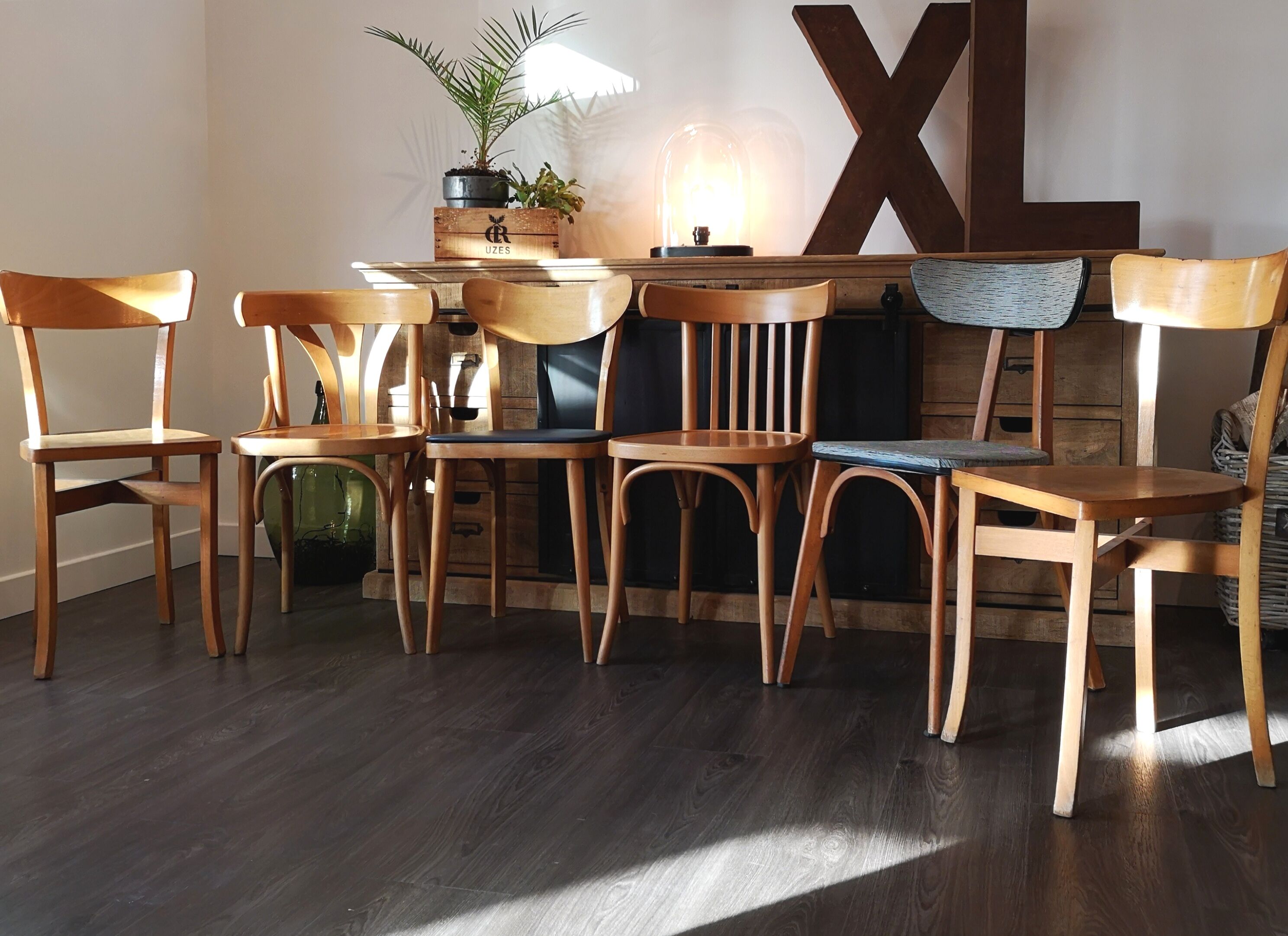 Set of 6 chairs Bistro mismatched