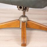 50s vintage swivel armchair in leather design anonima castelli