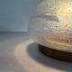 Flush glass shade with bubble texture and brass base by Hillebrand, 1960s, Germany.