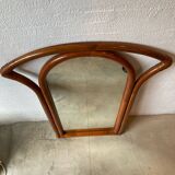 Arched mirror in rattan and bamboo from the 60s