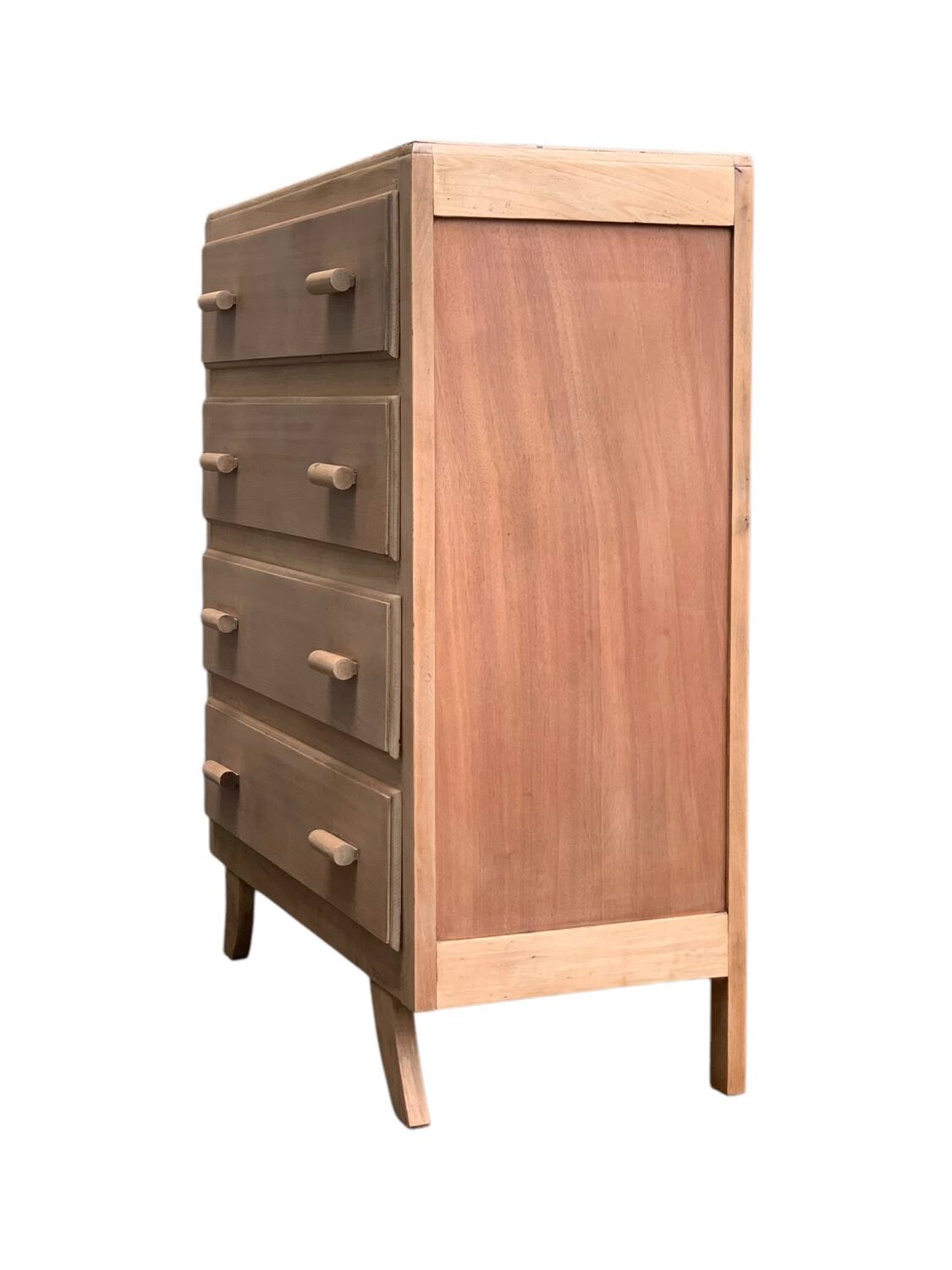 Raw wood art deco chest of drawers