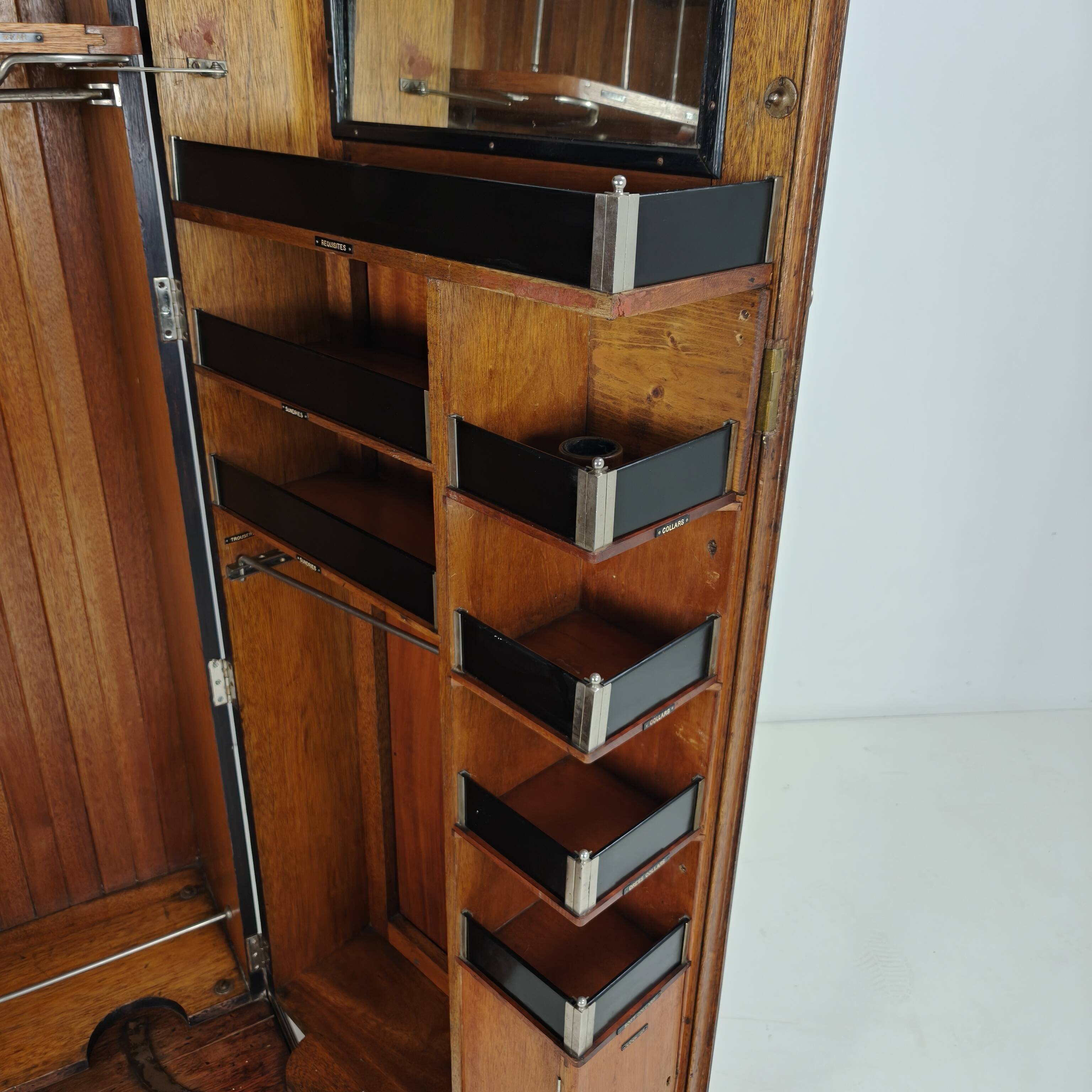 1920s Mahogany and Oak Compactom Ltd Gentleman’s Wardrobe
