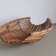 Vintage French bamboo boat basket | Rustic decor