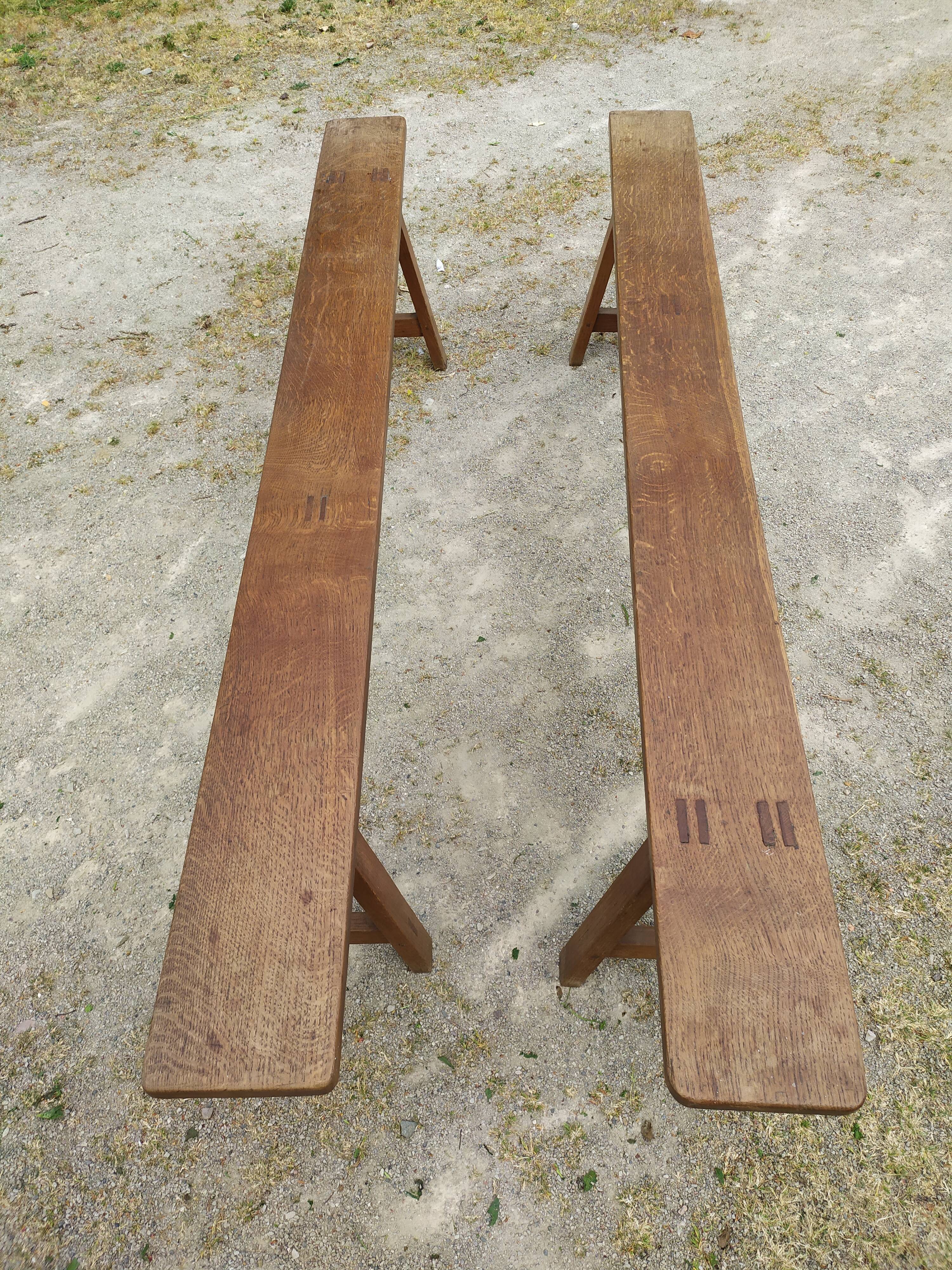 Paire de bancs de ferme 200 cm