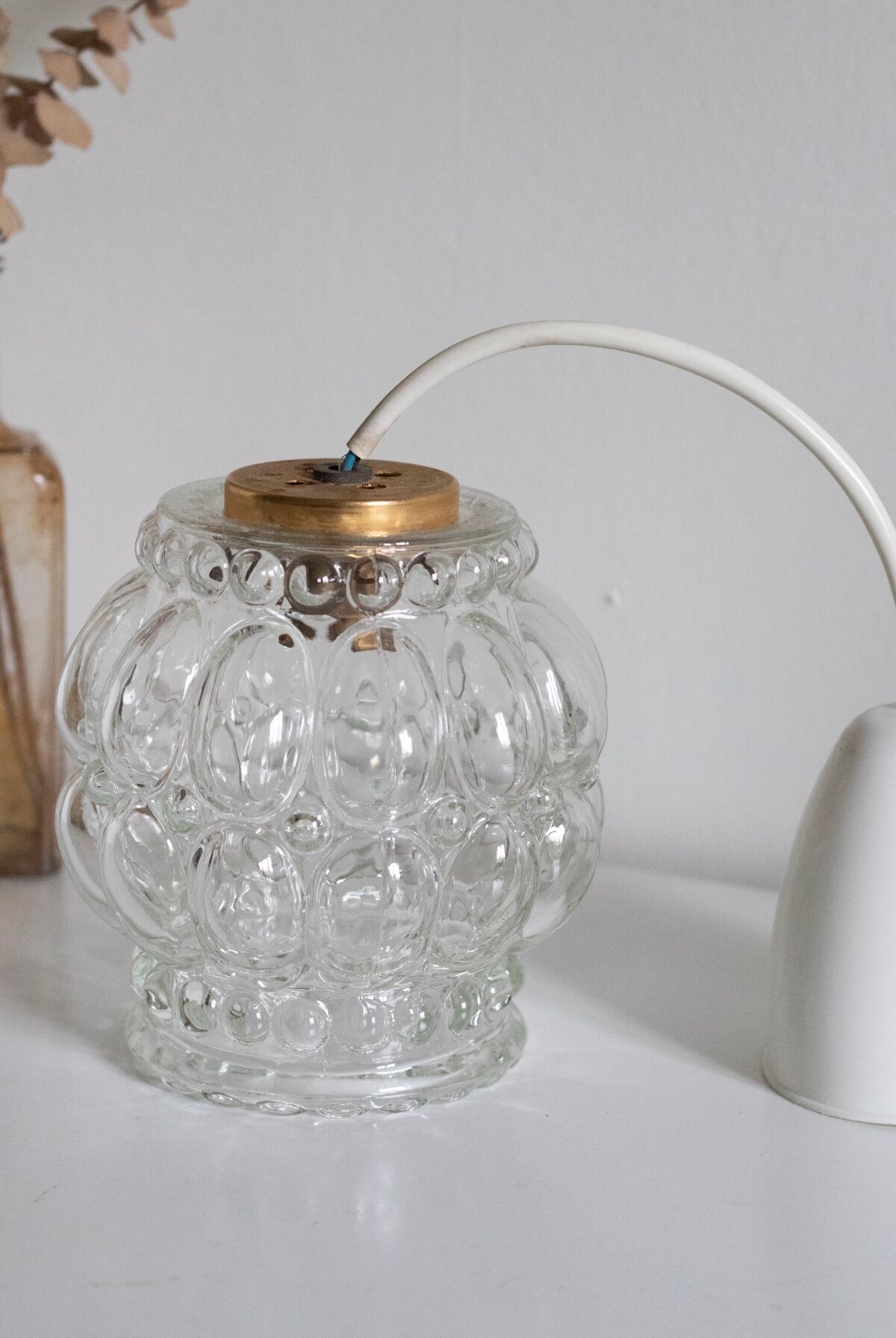 Vintage glass bubble pendant lamp