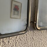 Vintage 1950s triptych barber dressing table mirror brick - 27 x 67 cm