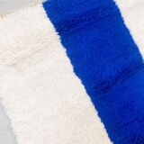 Beni Ouarain Moroccan Berber rug with majorelle blue patterns 1.55x0.96m
