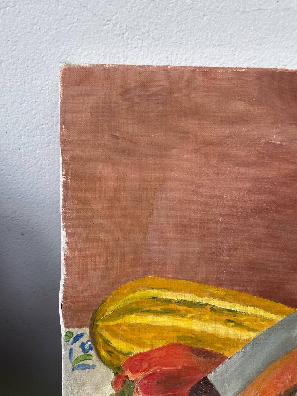 Still life oil on canvas with vegetables