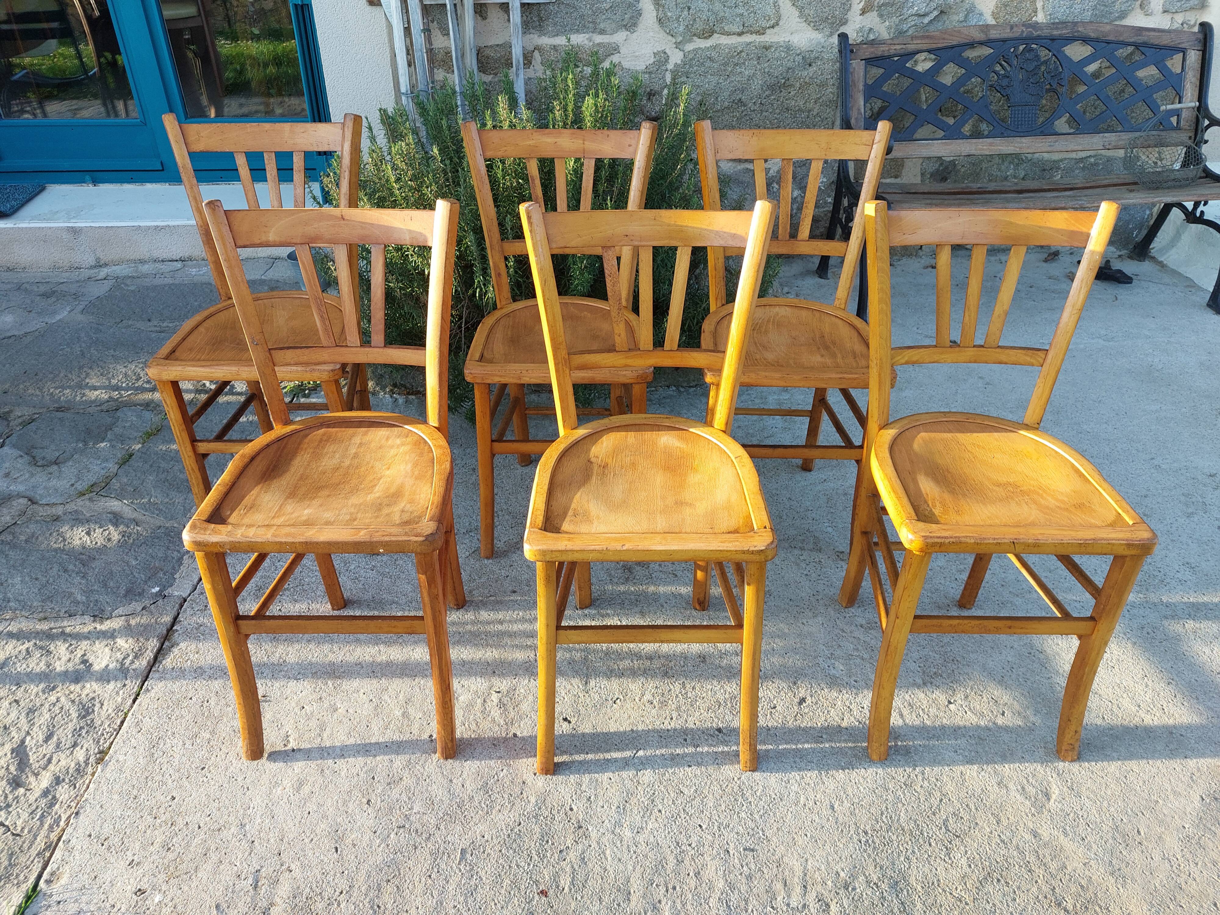 6 wooden bistro chairs, Luterma style
