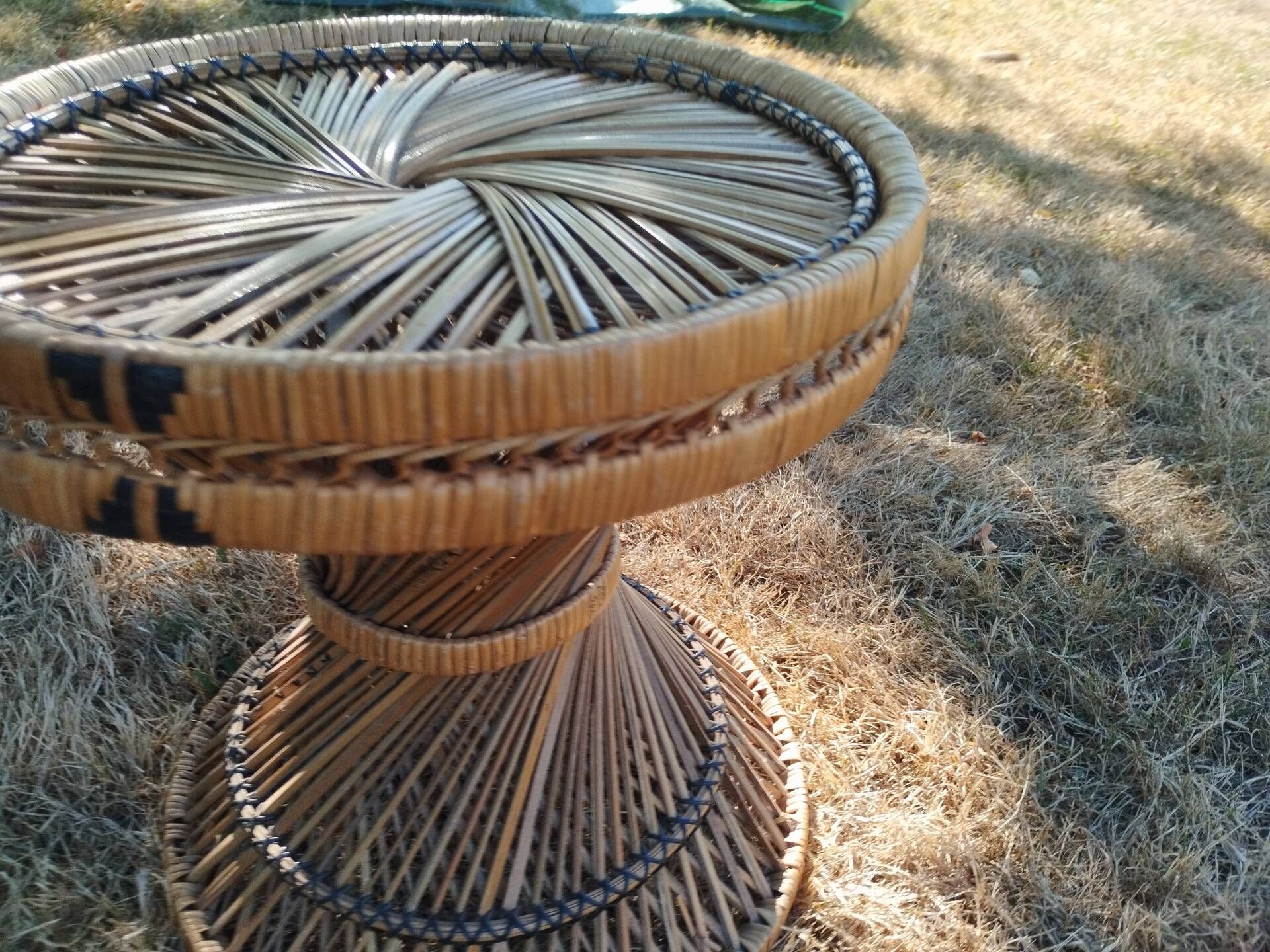 Vintage antique rattan wicker chair armchair