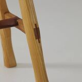 Contemporary handcrafted stool / end table in solid ash and oak wood