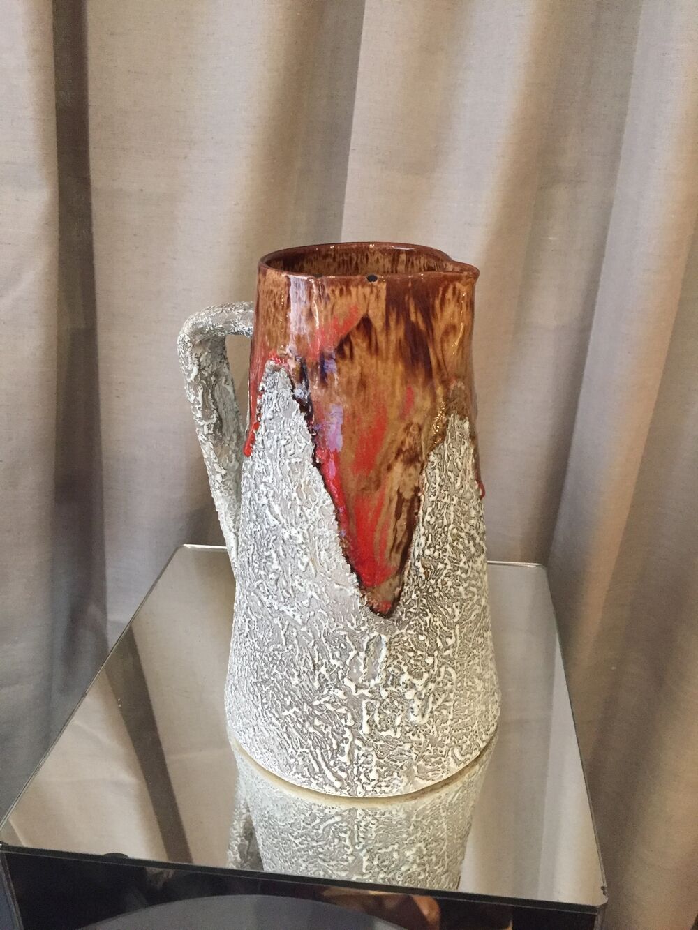 Vintage water jug or enamel vase