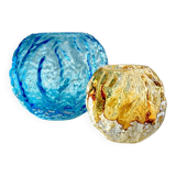 2 Vintage Glass Vases ROCK-KRISTALL Ingrid Glas", Kurt Wokan