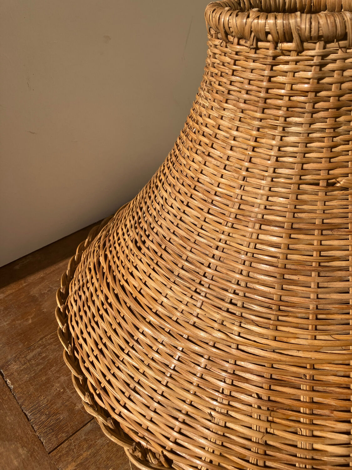 Vintage wicker lampshade