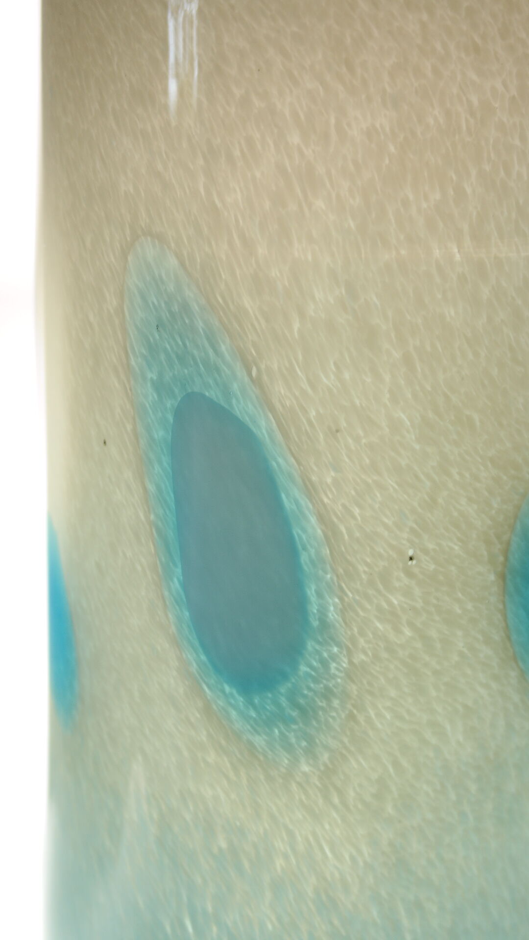 Vintage 70's blue blown glass tubular vase