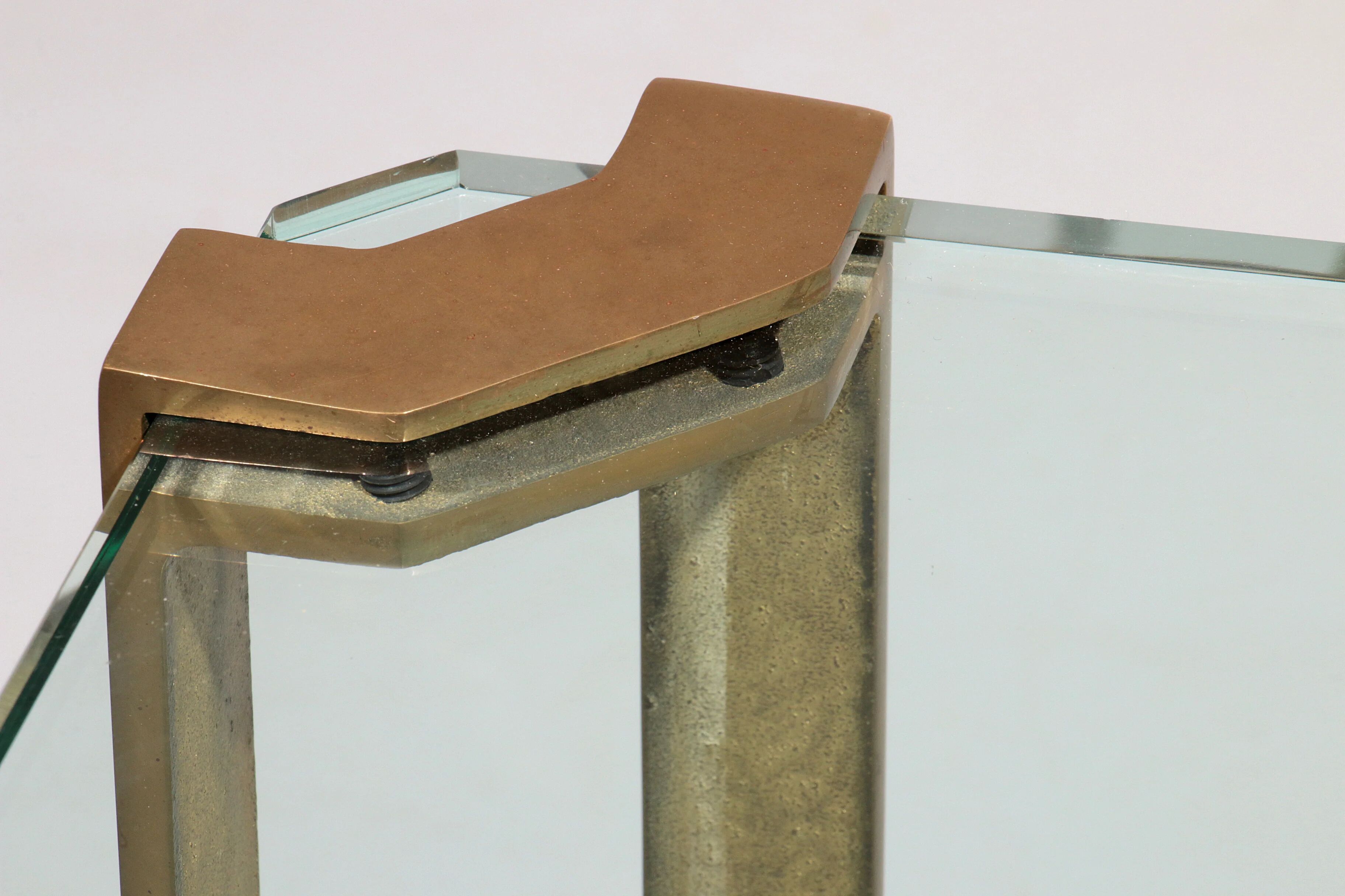 Peter Ghyczy T24 coffee table double glass 70s design 60x60