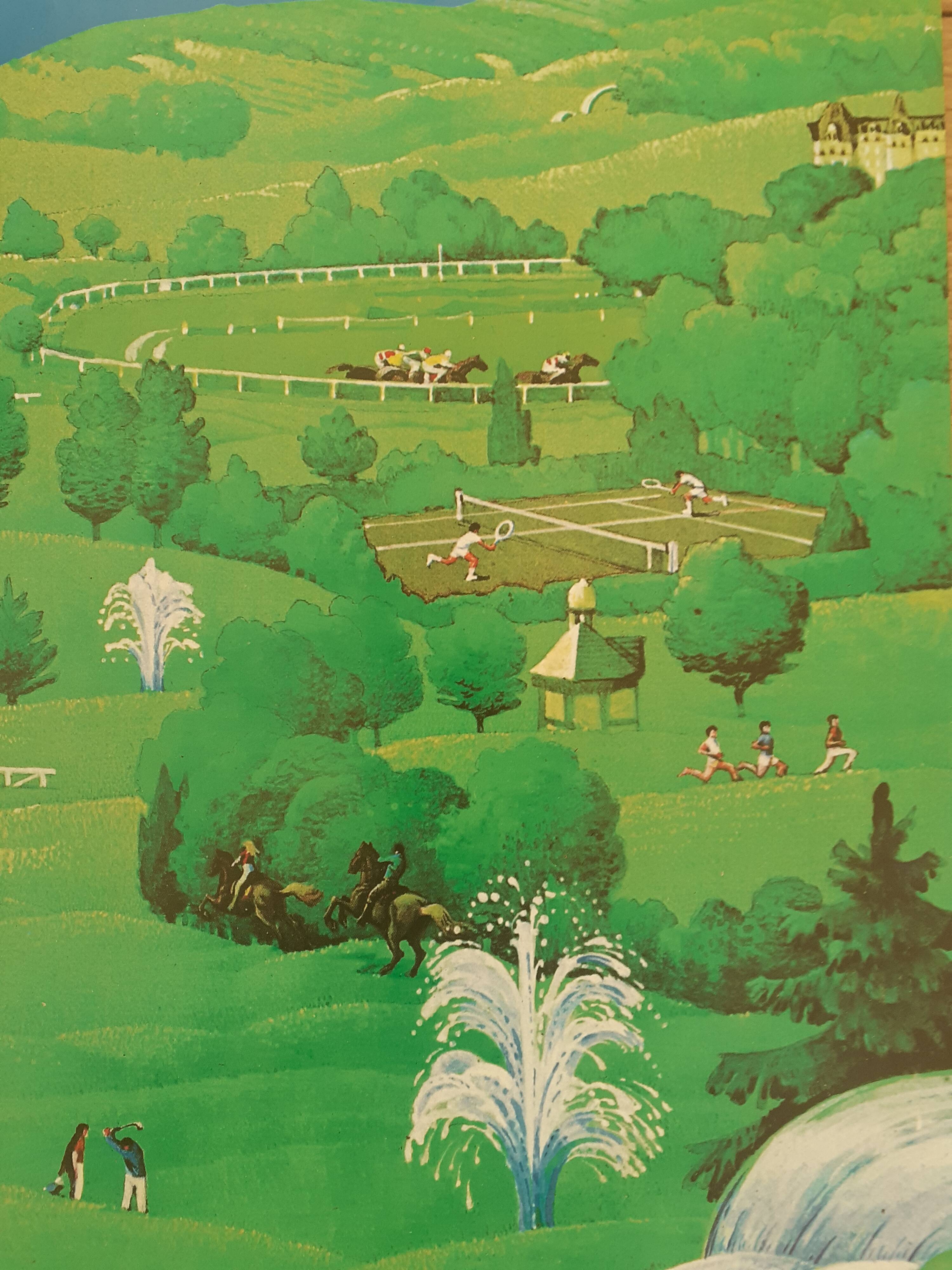 Affiche Vittel équitation golf 1989
