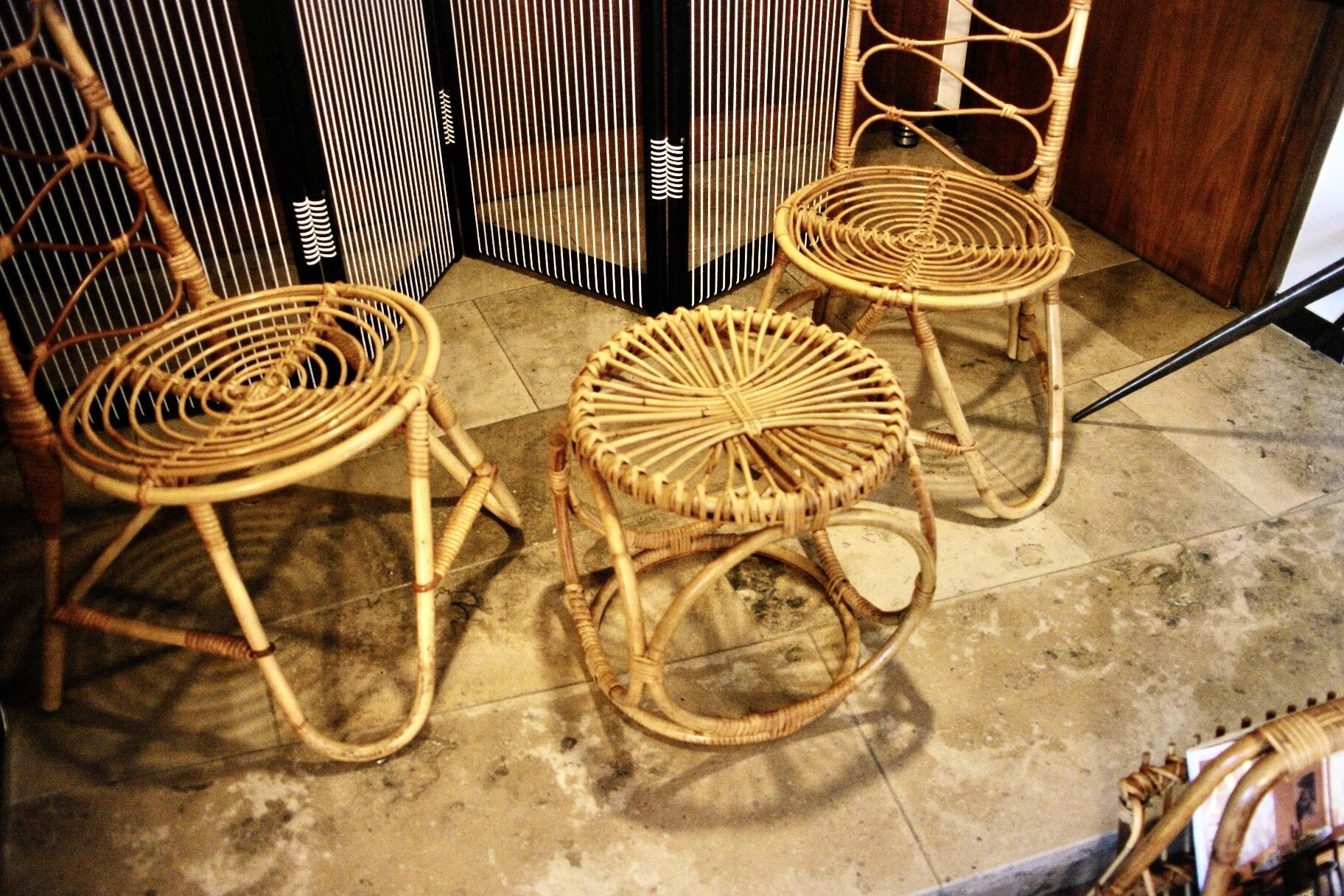 VINTAGE BAMBOO LIVING ROOM SET  1960s