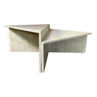 Travertine coffee table