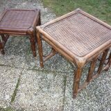 Bamboo and rattan trundle tables