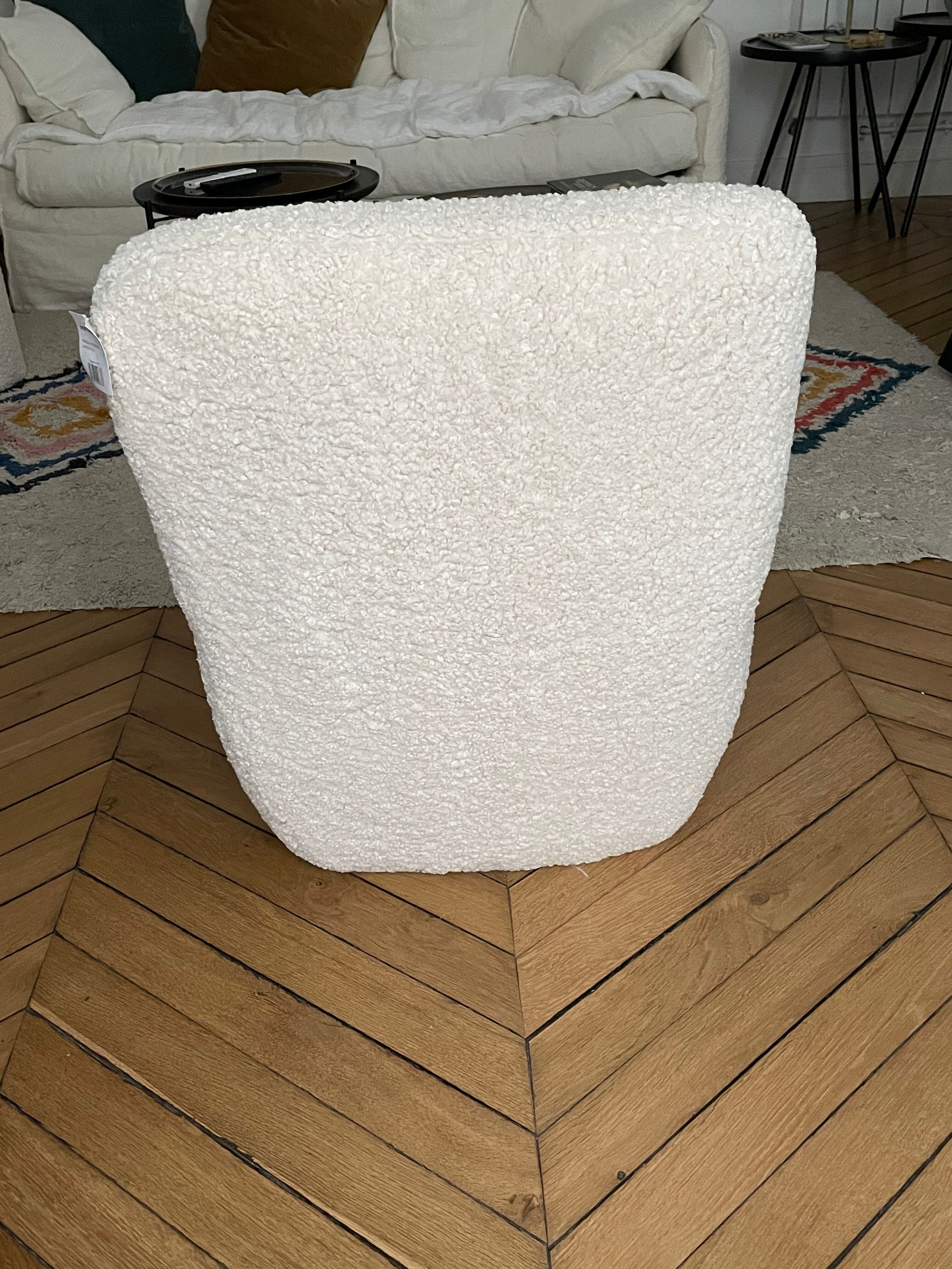 Armchair cuddly toy imitation ecru fur Eve