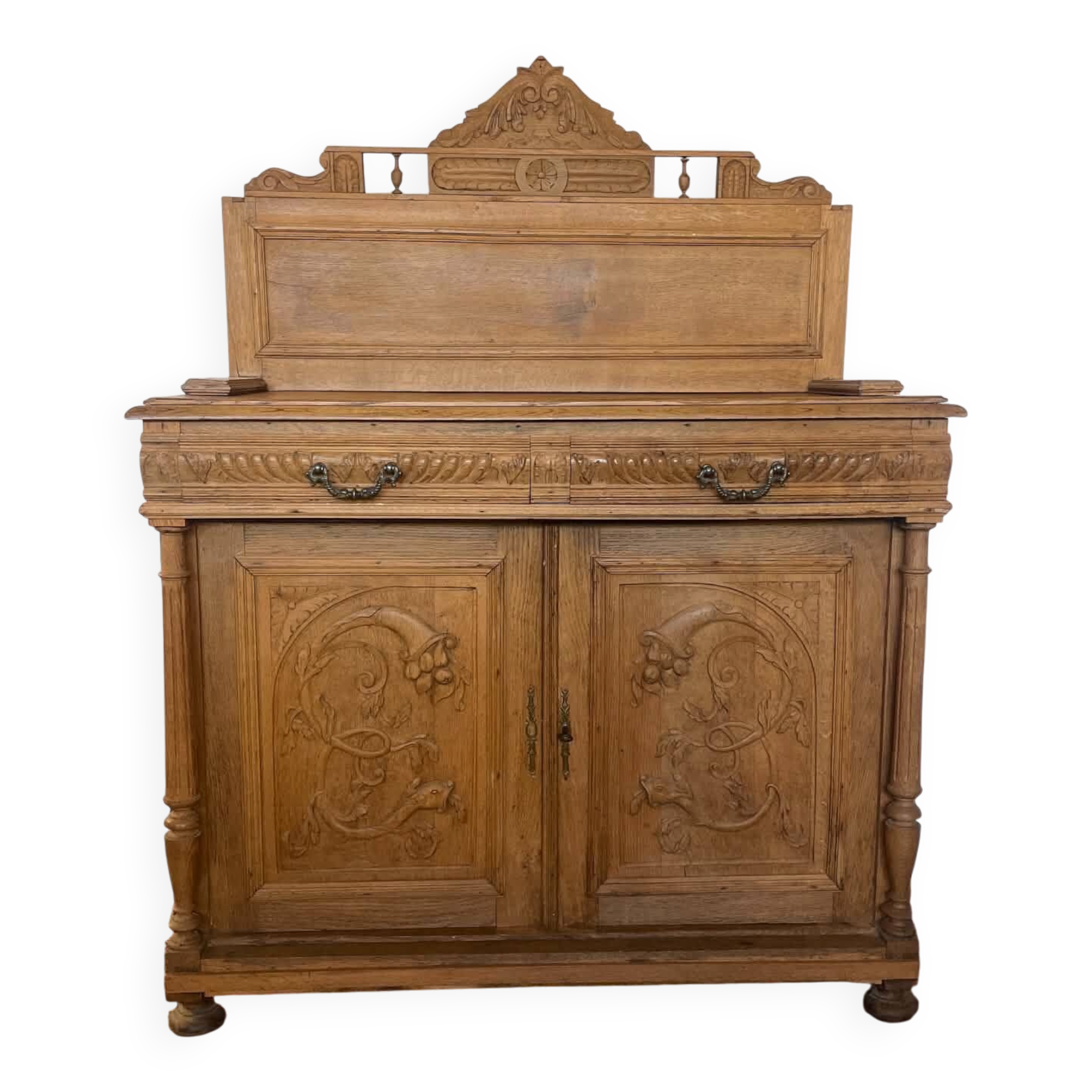 Antique Henri II / Neo-Renaissance buffet in carved solid oak