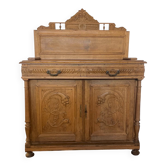 Buffet ancien Henri II / néo-Renaissance en chêne massif sculpté
