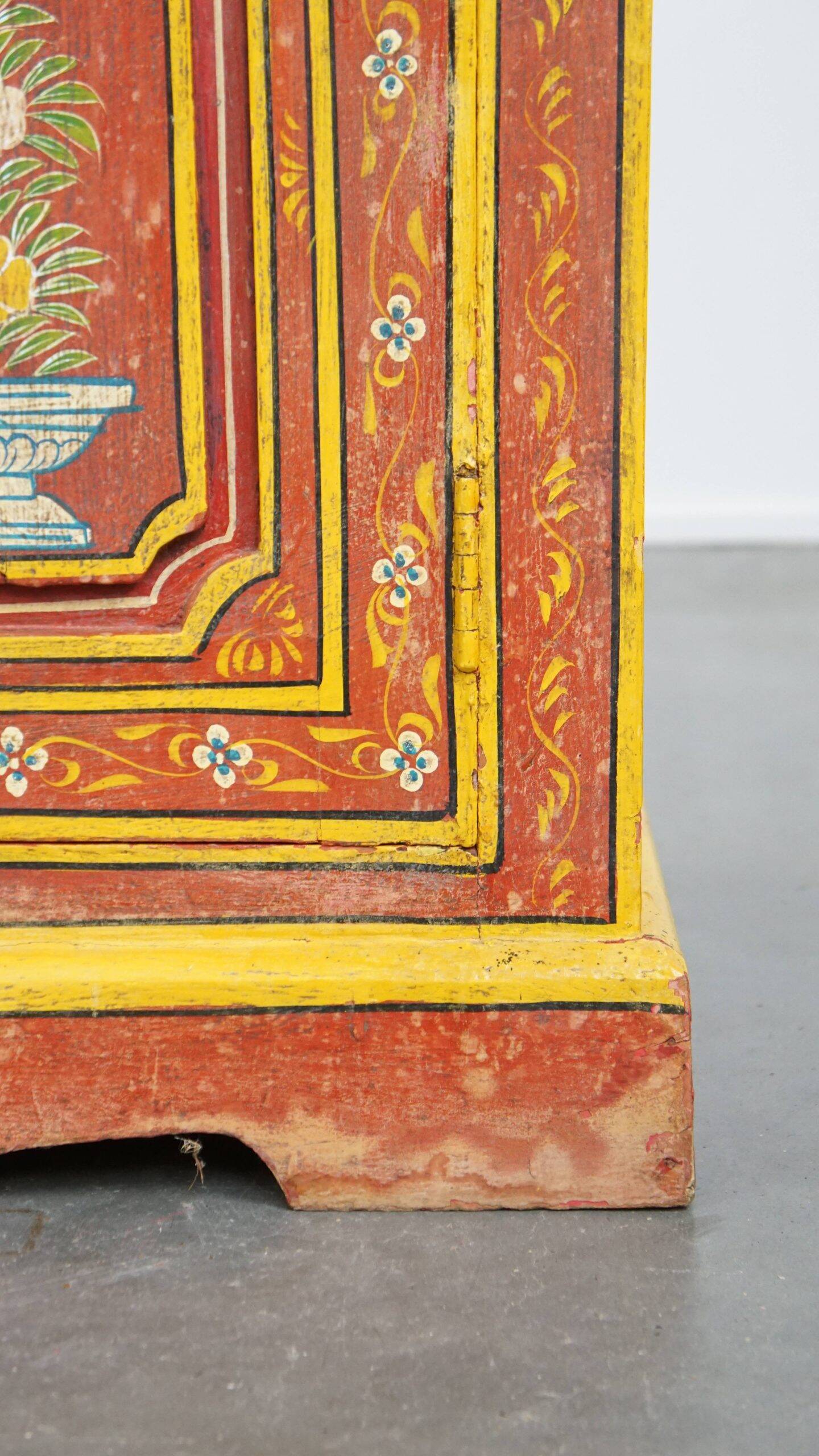 Antique painted folk art cabinet