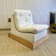 Vintage armchair - cream boucle fabric - 1970s