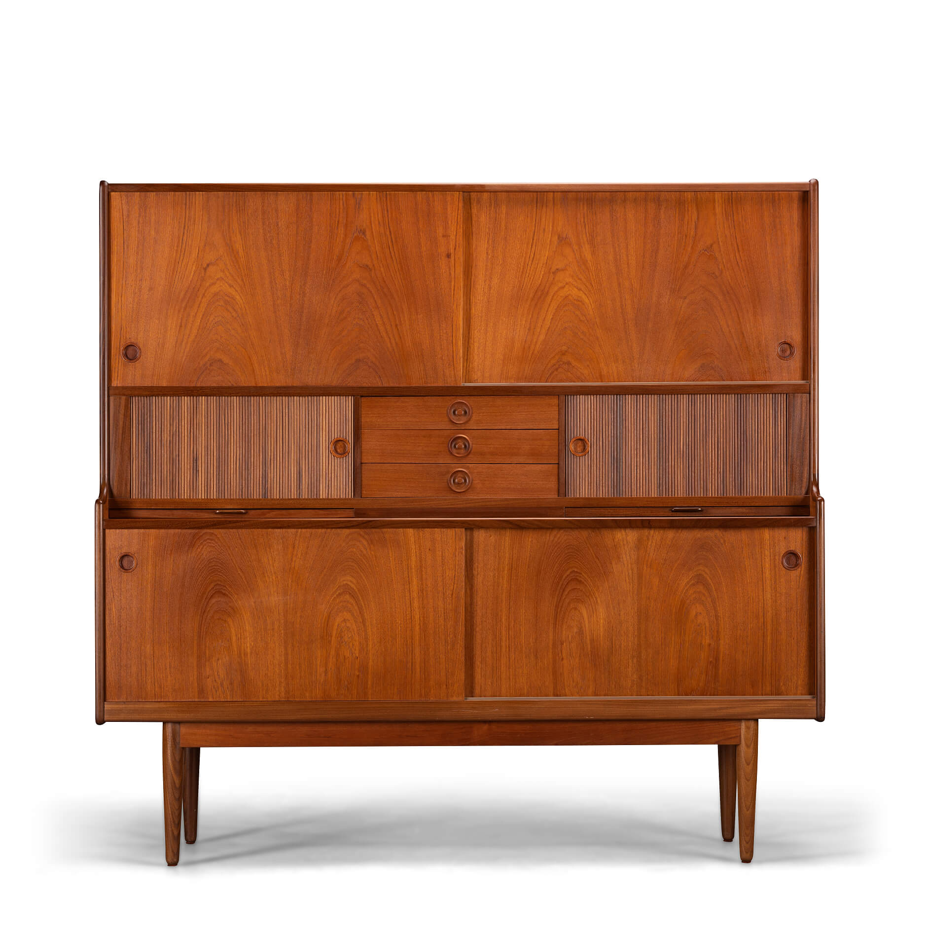 Teak High Sideboard by Johannes Andersen for J. Skaaning & Son, 1960s