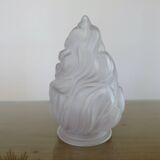 Ancienne tulipe "flamme" en pâte de verre dépoli, art déco, années 30 40